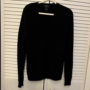 “346” Brooks Brothers Men's V-Neck Black Sweater  Large